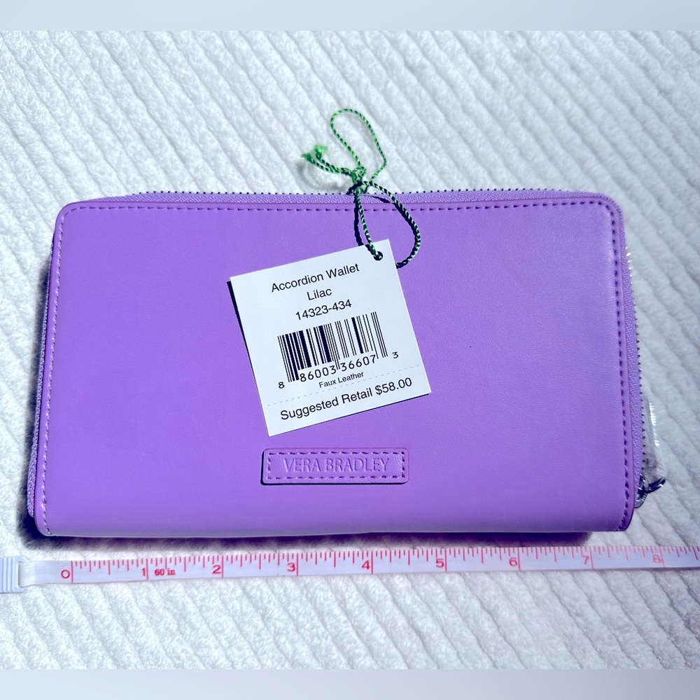 New Vera Bradley Accordian Wallet-Lilac